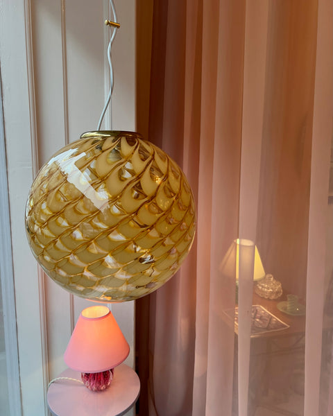 Vintage golden clear Murano ceiling lamp (D35)