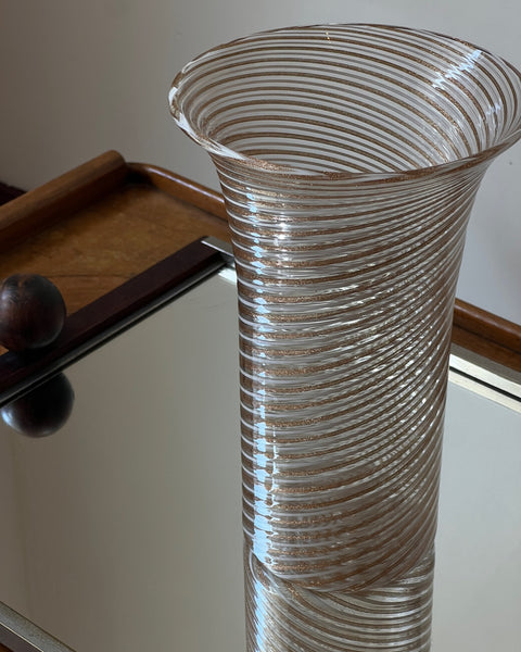 Vintage golden swirl Murano vase