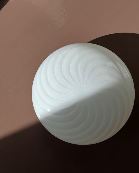 Vintage Murano white swirl ceiling/wall lamp (D24)