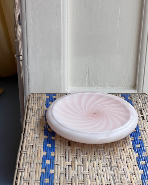 Vintage pink swirl Murano bowl/dish