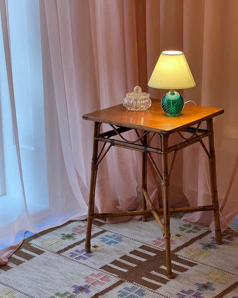 Vintage wooden/rattan table