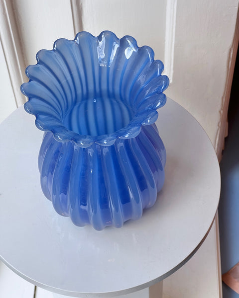 Vintage opal blue Murano vase