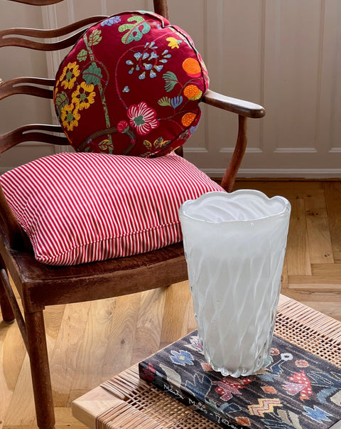 Vintage opal white Murano vase