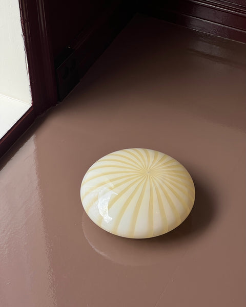 Vintage Murano yellow/creme stripes ceiling/wall lamp (D30)