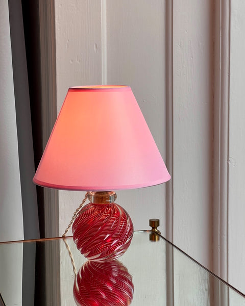 Vintage red swirl Murano table lamp