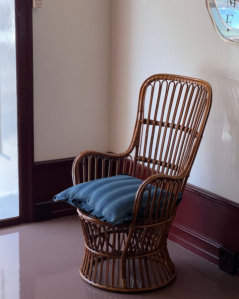 Vintage rattan chair by Fratelli Castano