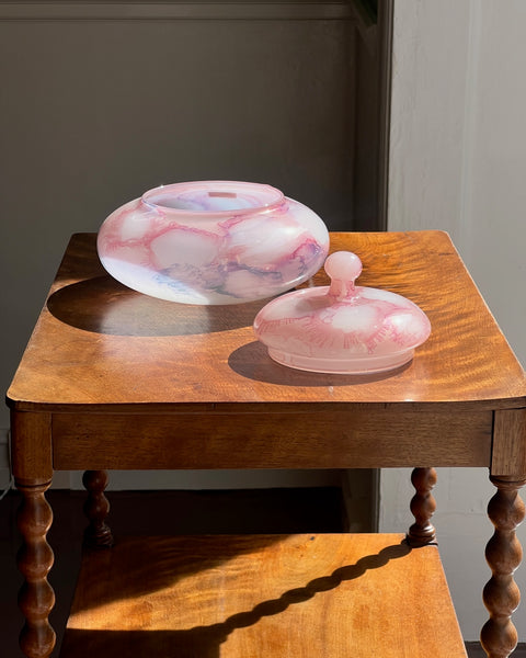 Vintage large pink Murano bonbonniere