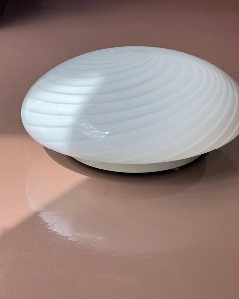 Vintage Murano white swirl ceiling/wall lamp (D36)
