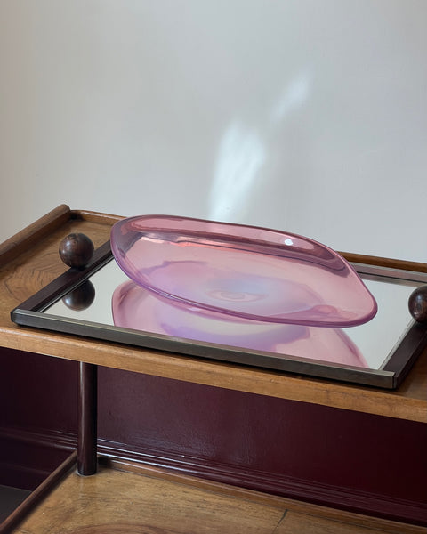 Vintage large opal pink Murano dish/bowl