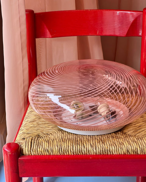 Vintage Murano pink/clear ceiling/wall lamp (D38)