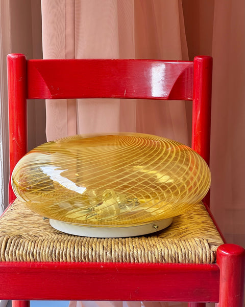 Vintage Murano yellow/clear ceiling/wall lamp (D38)