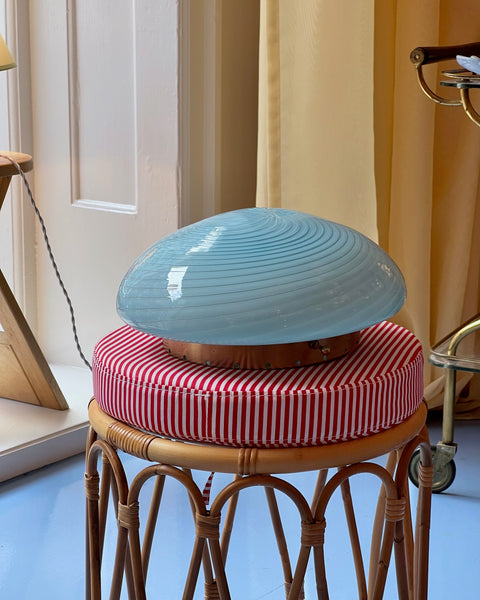 Vintage Murano light blue swirl ceiling/wall lamp (D30)