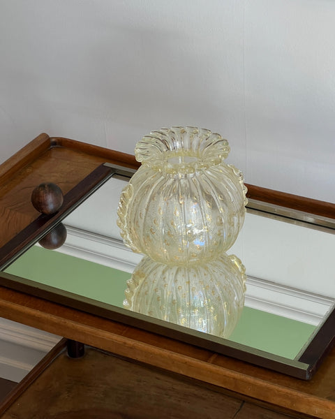 Vintage golden / clear Murano vase