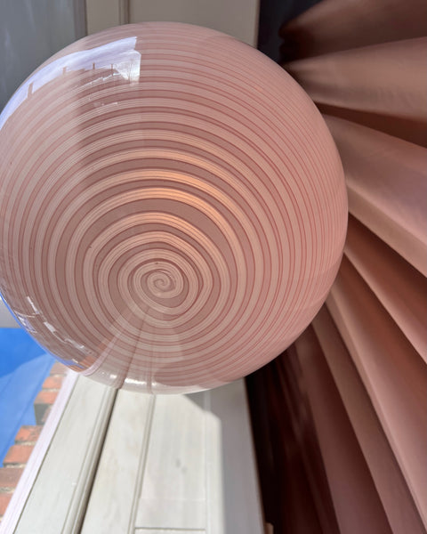 Vintage Murano light pink swirl ceiling lamp (D40)
