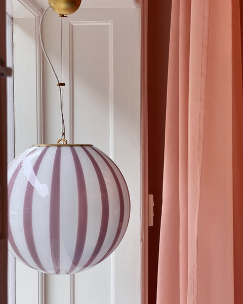 Ceiling lamp - Pink lavender vertical stripes (D40) (Available upon request)