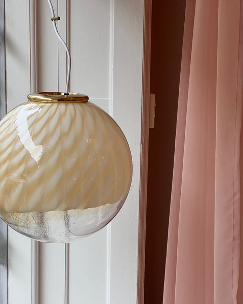 Vintage golden/cream clear Murano ceiling lamp (D40)