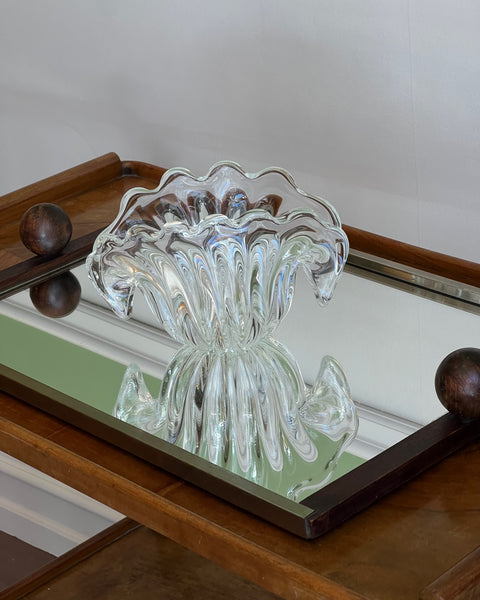 Vintage clear Murano shell bowl