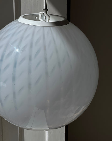 Vintage white clear Murano ceiling lamp (D40)