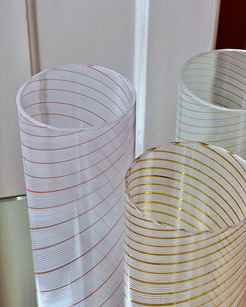 Vintage red / white swirl Murano vase