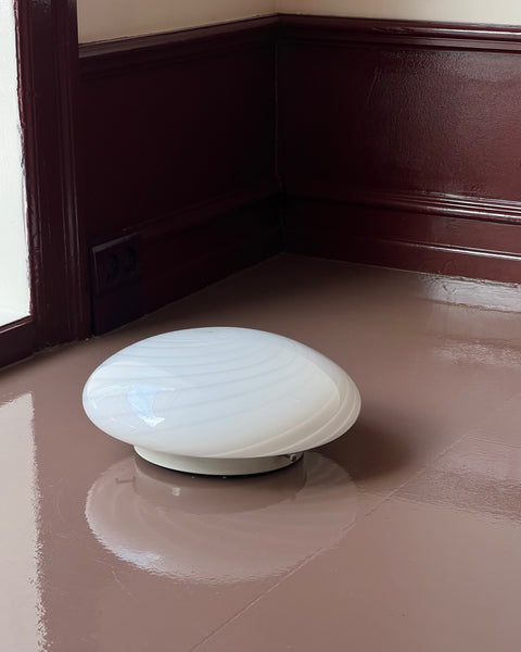 Vintage Murano white swirl ceiling/wall lamp (D28)