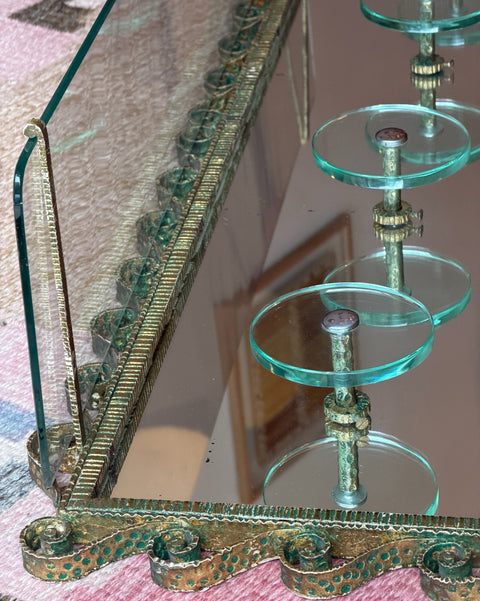 Vintage large hat shelf with coat rack