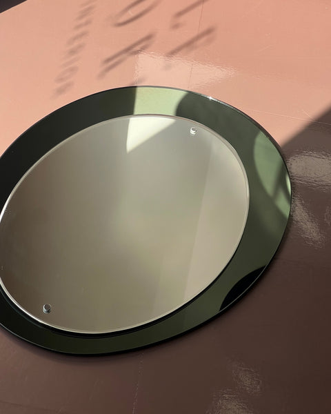 Vintage Italian mirror with green mirror frame