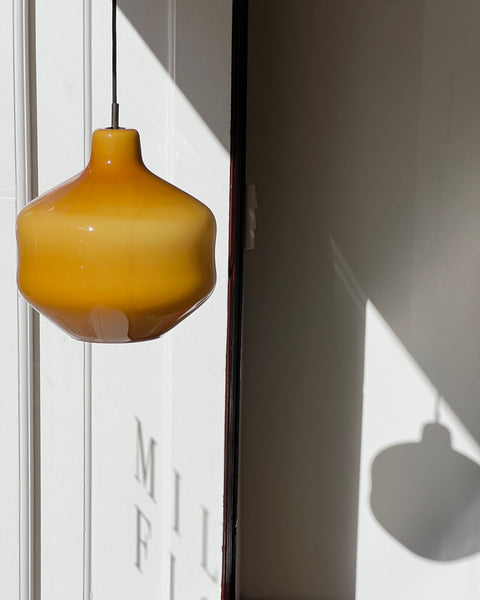 Vintage Massimo Vignelli Venini amber ceiling lamp