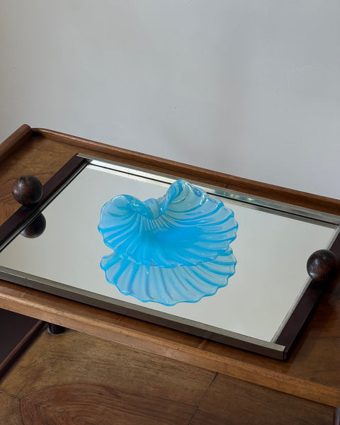 Vintage blue Murano shell bowl