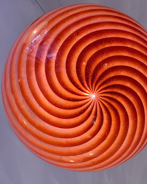 Vintage Murano orange/pink swirl ceiling lamp (D33)