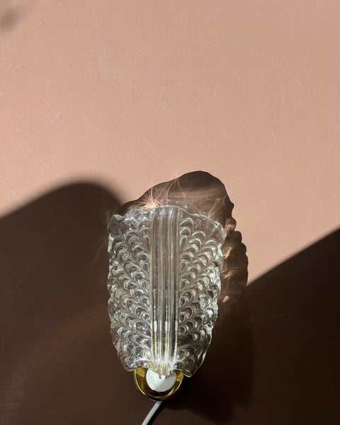 Vintage Murano leaf wall lamp