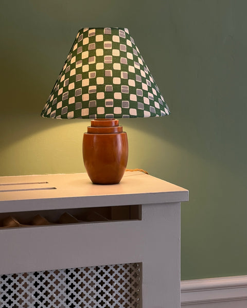 Vintage wooden table lamp (incl. lampshade)