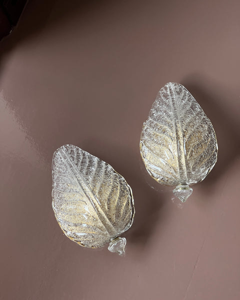 Vintage Murano leaf wall lamp