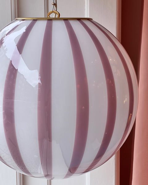 Ceiling lamp - Pink lavender vertical stripes (D40) (Available upon request)