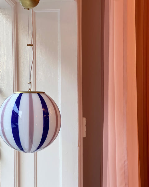 Ceiling lamp - Pink lavender / blue vertical stripes (D30)
