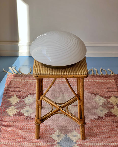 Vintage Murano white swirl ceiling/wall lamp (D30)