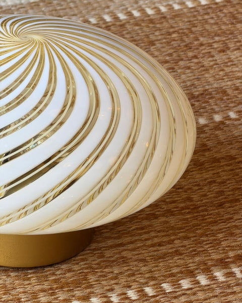 Vintage Murano clear/golden swirl ceiling/wall lamp (D25)