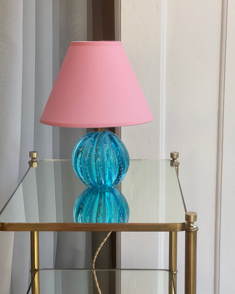 Vintage blue Murano table lamp (incl lampshade)
