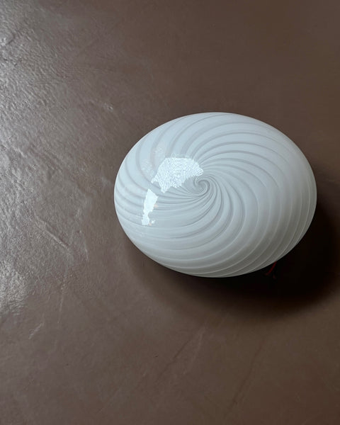 Vintage Murano white swirl ceiling/wall lamp (D30)