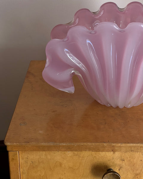 Vintage opal pink Murano shell bowl (Large)