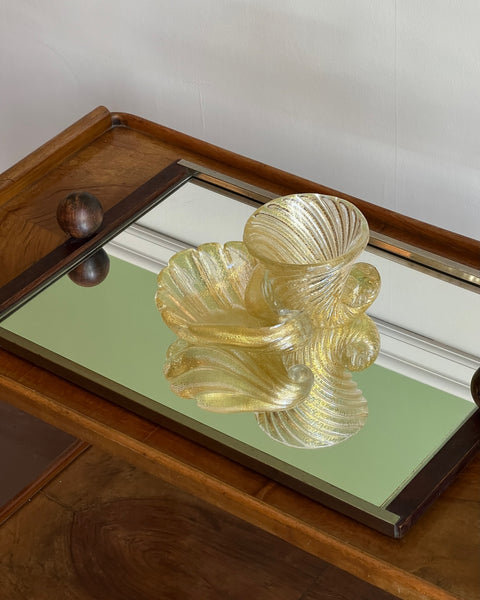Vintage golden/clear Murano bowl