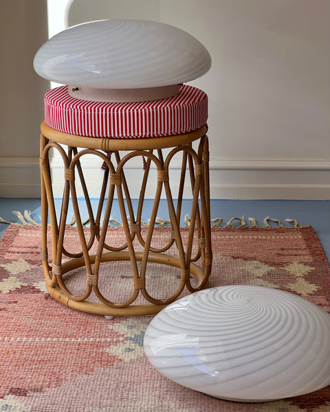 Vintage Murano white swirl ceiling/wall lamp (D38)