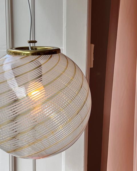 Vintage Murano golden/transparent ceiling lamp (D35)