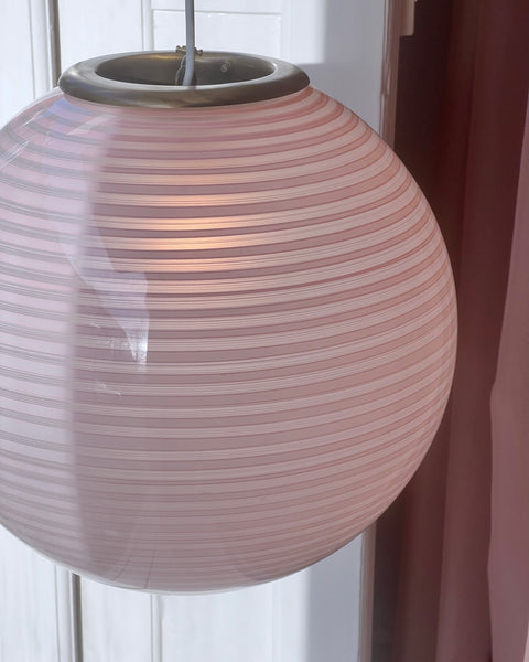 Vintage Murano light pink swirl ceiling lamp (D40)