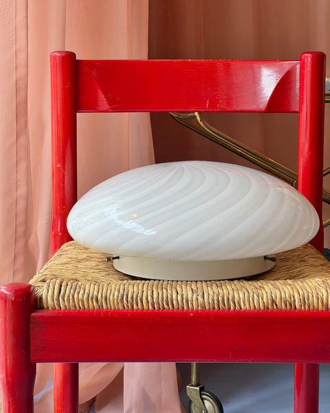 Vintage Murano white swirl ceiling/wall lamp (D40)