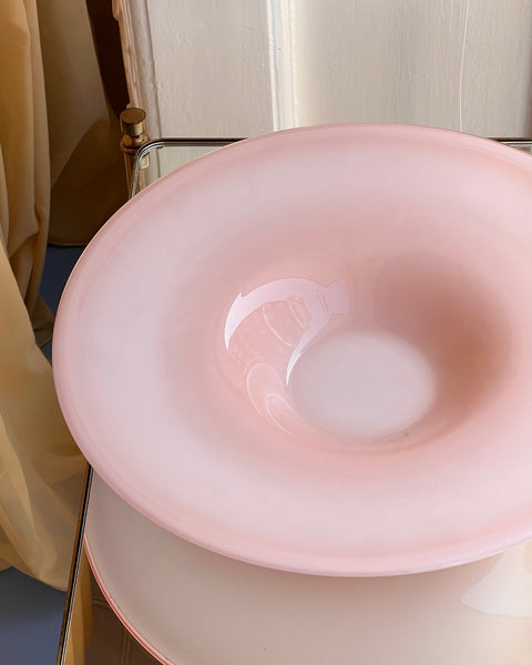 Large vintage opal pink Murano bowl