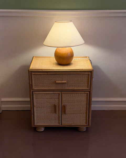 Vintage rattan side table/nightstand