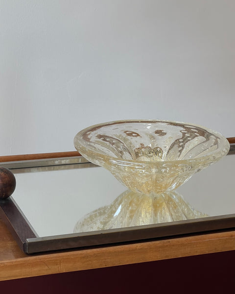 Vintage clear/golden Murano bowl