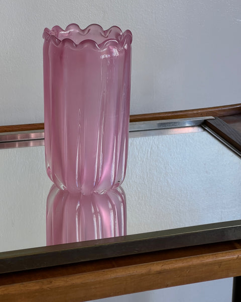 Vintage opal pink Murano vase