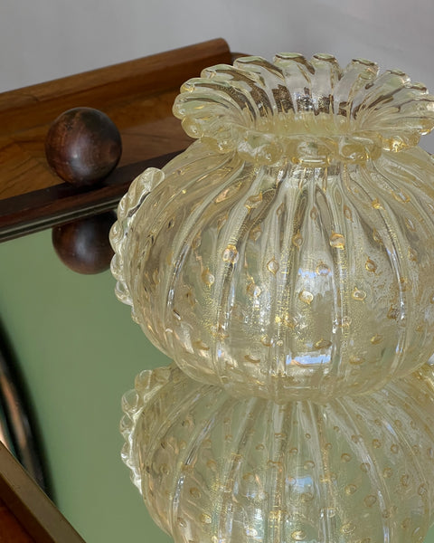 Vintage golden / clear Murano vase