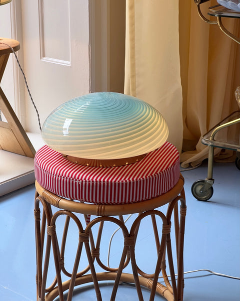 Vintage Murano light blue swirl ceiling/wall lamp (D30)